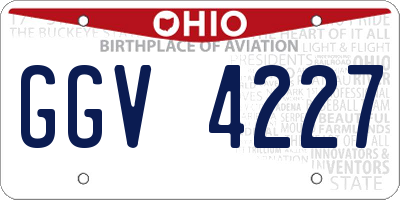 OH license plate GGV4227