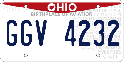 OH license plate GGV4232