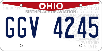 OH license plate GGV4245