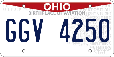 OH license plate GGV4250