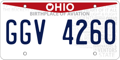OH license plate GGV4260