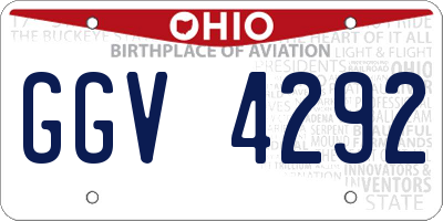 OH license plate GGV4292