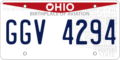 OH license plate GGV4294