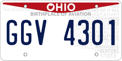 OH license plate GGV4301