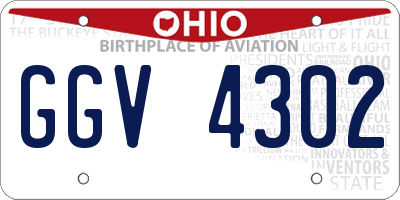 OH license plate GGV4302