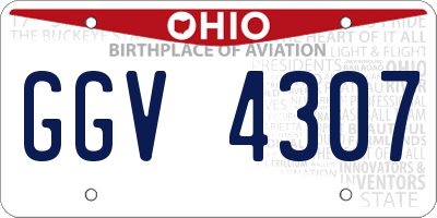 OH license plate GGV4307