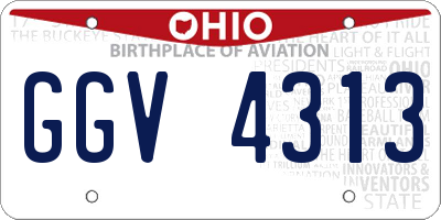 OH license plate GGV4313