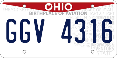 OH license plate GGV4316