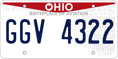 OH license plate GGV4322