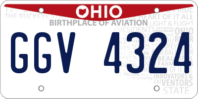 OH license plate GGV4324