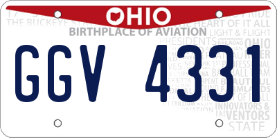 OH license plate GGV4331