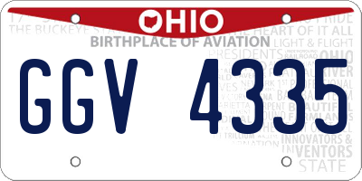 OH license plate GGV4335