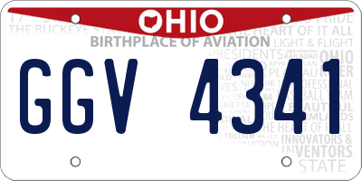 OH license plate GGV4341