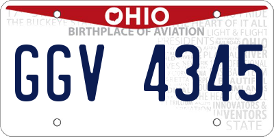 OH license plate GGV4345