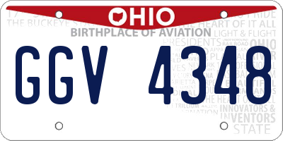 OH license plate GGV4348
