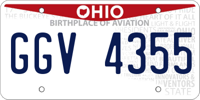 OH license plate GGV4355