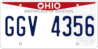 OH license plate GGV4356
