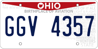 OH license plate GGV4357