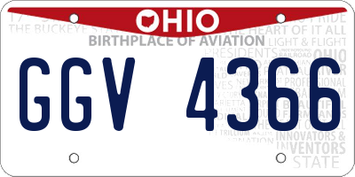 OH license plate GGV4366