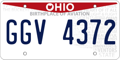 OH license plate GGV4372
