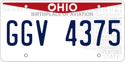 OH license plate GGV4375