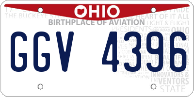 OH license plate GGV4396