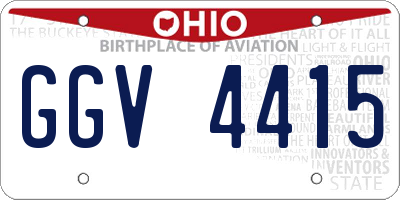 OH license plate GGV4415