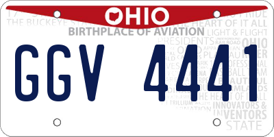 OH license plate GGV4441