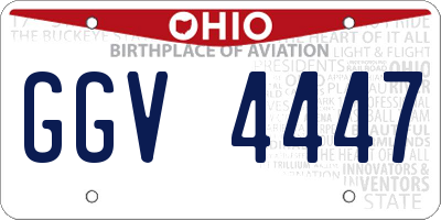 OH license plate GGV4447