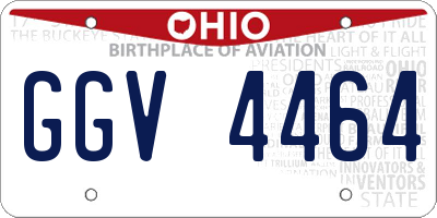 OH license plate GGV4464