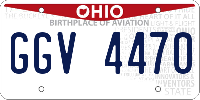 OH license plate GGV4470