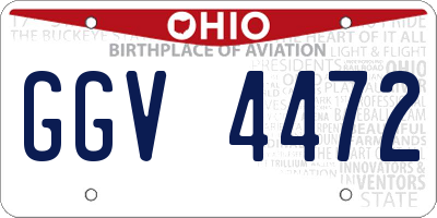 OH license plate GGV4472