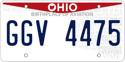 OH license plate GGV4475