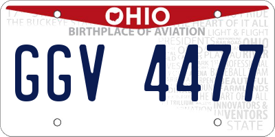 OH license plate GGV4477
