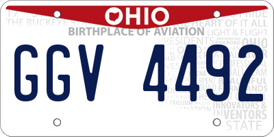 OH license plate GGV4492