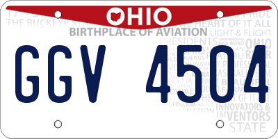 OH license plate GGV4504