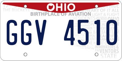 OH license plate GGV4510