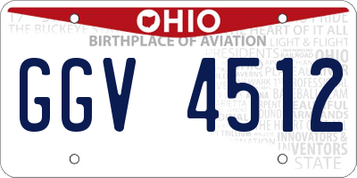 OH license plate GGV4512