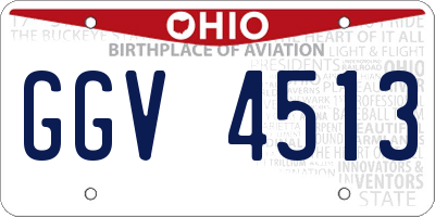 OH license plate GGV4513