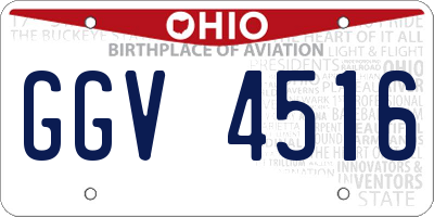 OH license plate GGV4516