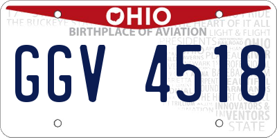 OH license plate GGV4518
