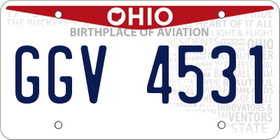 OH license plate GGV4531