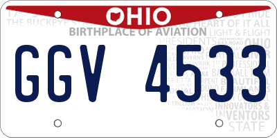 OH license plate GGV4533