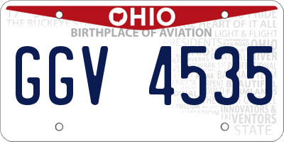 OH license plate GGV4535