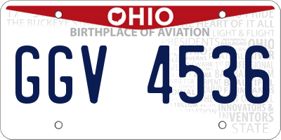 OH license plate GGV4536