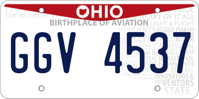 OH license plate GGV4537