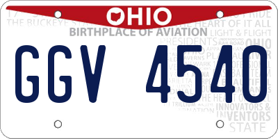 OH license plate GGV4540