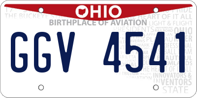 OH license plate GGV4541