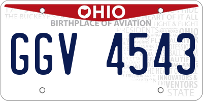 OH license plate GGV4543
