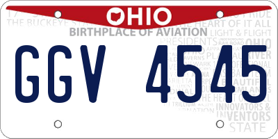 OH license plate GGV4545